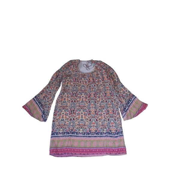 Allison Brittney Boho Floral Print Midi Dress Tunic Women's Size Medium - Picture 5 of 15